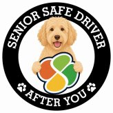 カーサイン 高齢者マーク SENIOR SAFE DRIVER ラブラドゥードル ステッカー シール 直径13cm 肉球 日本製 車