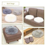 【アウトレット価格】 ムートン円形シートクッション 直径35cm 長毛タイプ グレー 毛皮 ムートンクッション ムートン クッション 座布団 ソファ 暖かい シートクッション 冬 冬用 あったか 防寒対策 おしゃれ かわいい 北欧風 韓国インテリア