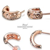 ハワイアンジュエリー フープピアス ピアス ピンクゴールド 誕生石入れ可 半円 三日月 ハーフムーン カラーストーン 片耳(1個)購入可 K14ピンクゴールド 14K シリコンキャッチ 20G ゲージ 彼女 妻 女性 レディース プレゼント ハロウィン 【品番：GE104-10R】