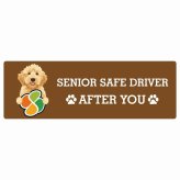 カーサイン 高齢者マーク SENIOR SAFE DRIVER オーストラリアンラブラドゥードル ステッカー シール 長方形 15x5cm 肉球 日本製 車