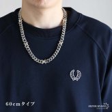 ステンレス 有刺鉄線ネックレス 6面カット 喜平チェーンネックレス オニハリバーブ シルバー 重厚感 個性的 メンズ 男性 金属アレルギー対応