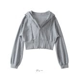 パーカー レディース 冬 通販 ジップアップパーカー ジップパーカー 長袖 厚手 羽織り トップス 無地 短丈 秋 アウター 可愛い おしゃれ かわいい カジュアル ジップアップ シンプル レディースファッション ファッション