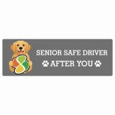 カーサイン 高齢者マーク SENIOR SAFE DRIVER ゴールデンレトリバー ステッカー シール 長方形 20x6.7cm 肉球 日本製 車