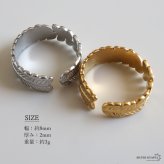 ステンレス 葉っぱリング 2カラー リーフリング 18KGP ゴールド gold シルバー オープンリング フリーサイズ レディース 女性 指輪 金属アレルギー対応