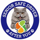 カーサイン 高齢者マーク SENIOR SAFE DRIVER ブリティッシュロングヘア ステッカー シール 直径13cm 肉球 日本製 車