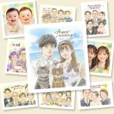 結婚記念日の記念に、思い出を鮮やかに残す似顔絵。 プレゼント 結婚祝い 似顔絵 名入れ ギフト 贈り物 手描き 結婚記念日 ウェルカムボード 挙式 記念 お祝い カップル 同僚 家族 友達 友人 名入れ 下書き確認 修正無料 実績多数 かわいい サプライズ 喜ばれる 一生もの 結婚式 ウェディング 宝物 感謝 節目 傘寿祝い 古希祝い 色紙 バレンタインデー 白寿祝い お祝いの品 イラスト