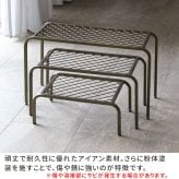 プランタースタンド 3点セット アイアン フラワースタンド 花台 鉢置き プランター台 大中小 幅60/50/40cm 屋外 室内 観葉植物 ガーデンラック 園芸ラック おしゃれ モダン 完成品 アジャスター付