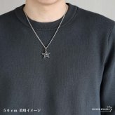 シルバー925 スターネックレス 星 ペンダントネックレス ダブル喜平ネックレス 6面カット 50cm 60cm シルバー 燻し アンティーク コインエッジ ギザギザ メンズ 男性 金属アレルギー対応