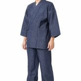 作務衣 メンズ ソフトカジュアル デニム 作務衣 6.5オンス 綿100% 401003 TI-02 M/L/LL 部屋着 普段着 仕事着 作業着 ユニフォーム 職人 父の日 敬老の日 クリスマス 部屋着 ルームウエア プレゼント 寛ぎ着 ギフト インディゴ 40代 50代 60代 70代