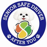 カーサイン 高齢者マーク SENIOR SAFE DRIVER ビションフリーゼ ステッカー シール 直径13cm 肉球 日本製 車