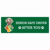 カーサイン 高齢者マーク SENIOR SAFE DRIVER ワイマラナー ステッカー シール 長方形 15x5cm 肉球 日本製 車