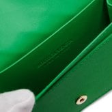 ボッテガヴェネタ BOTTEGA VENETA カードケース 名刺入れ メンズ レディース イントレチャート 本革 レザー パラキート グリーン 緑 スナップボタン ビジネスカードケース 667141 V3UH2 3722