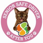 カーサイン 高齢者マーク SENIOR SAFE DRIVER バーミーズ ステッカー シール 直径13cm 肉球 日本製 車