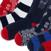 ポロラルフローレン：RL DENIM BEAR ソックス 6PK (アソート)[ソックス/ 男性下着/ メンズインナー/人気ブランド/おすすめギフト/誕生日プレゼント/メンズファッション]