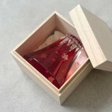 【全2色より選べる】 ギフト桐箱入り 切子グラス 富士桜 青 赤 コップ ギフト プレゼント インバウンド 富士山