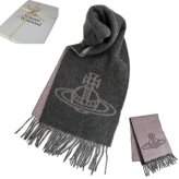 ヴィヴィアンウエストウッド マフラー Vivienne Westwood 81030006 W01MK P410 Double Face Scarf ANTHRACITE グレー リバーシブル ビッグオーブロゴ