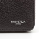 モンテスピガ　monte SPIGA　ラウンドファスナー二つ折り財布　MOSMSP701DBR　ダークブラウン　濃茶　シュリンクレザー　牛革　ジップアラウンド ウォレット