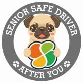 カーサイン 高齢者マーク SENIOR SAFE DRIVER パグ ステッカー シール 直径13cm 肉球 日本製 車
