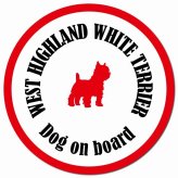 カラフル Dog on board ウエストハイランドホワイトテリア ホワイト＆レッド カーサイン 車 マグネットステッカー 犬 マグネット 強力 直径13cm 丸型 おしゃれ かわいい ドラレコステッカー 安全対策 危険運転 煽り運転 アニマル 動物 犬種別 屋外 防水 屋内