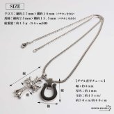 ステンレス 馬蹄ネックレス クロスネックレス ペンダント ホースシュー メタル キラキラ ダブル喜平 細身 シンプル シルバー 十字架 お洒落 ストーン かっこいい メンズ 男性 金属アレルギー対応