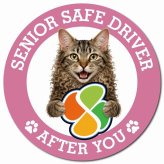 カーサイン 高齢者マーク SENIOR SAFE DRIVER ラパーマ マグネット 強力 直径13cm 肉球 日本製 車 ステッカー