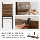 ゴミ箱上ラック 突っ張り 幅60cm 高さ200～265cm キッチンラック スリム 収納 ダストボックス上ラック 省スペース 作業台付き オープン棚 穴あけ不要 天井固定 おしゃれ 木目調 キッチン収納 ゴミ箱収納 ブラウン ナチュラル ホワイト 3色