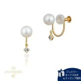 【無料ラッピング】  ヨンドシー 4℃ EAU DOUCE４℃ K10イエローゴールド イヤリング 淡水パール ホワイト トパーズ ブランド 正規品 新品 ギフト プレゼント 人気 おすすめ 誕生日 記念日 クリスマス 送料無料