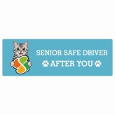 カーサイン 高齢者マーク SENIOR SAFE DRIVER アメリカンショートヘア ステッカー シール 長方形 15x5cm 肉球 日本製 車