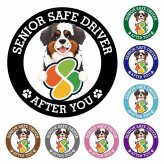 カーサイン 高齢者マーク SENIOR SAFE DRIVER セントバーナード ステッカー シール 直径13cm 肉球 日本製 車