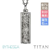金属アレルギー対応 ネックレス ハワイアンジュエリー 純チタン ネックレス 刻印無料 誕生石 ダブルプレート Lサイズ チェーン長さ選べる ステンレスより軽く肌に優しい メンズ レディース プレゼント 敬老の日 【品番：CG-TIP311】