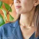 ゴールド ネックレス ハワイアンジュエリー ネックレス ホワイトゴールド ネックレス 刻印 無料 誕生石入れ可 ウェーブバー カーブ 14K K14ホワイトゴールド 14k k14カットあずきチェーン太0.9mm ギフトラッピング可能 プレゼント ハロウィン 【品番：CG-GP124W】