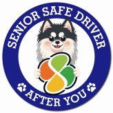 カーサイン 高齢者マーク SENIOR SAFE DRIVER ポンスキー マグネット 強力 直径13cm 肉球 日本製 車 ステッカー