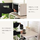 レンジ台 キッチン収納 ホワイト 上棚無し IW-82 幅60 大型レンジ対応 レンジラック キッチンラック コンセント付き スライド ワイド キャスター付き おしゃれ シンプル キッチン レンジ 収納 白 ホワイト：