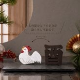 国産ヒノキ 干支の組み木｜酉（トリ）の木製飾り｜色付き｜お正月のインテリア・贈り物
