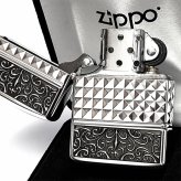 ZIPPO アーマー カスタムライン 中世模様 ジッポ ライター 3面加工 細密彫刻 アラベスク 銀 いぶし仕上げ シルバー かっこいい 重厚 高級 おしゃれ メンズ ギフト プレゼント