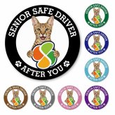 カーサイン 高齢者マーク SENIOR SAFE DRIVER サバンナ マグネット 強力 直径13cm 肉球 日本製 車 ステッカー