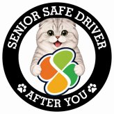 カーサイン 高齢者マーク SENIOR SAFE DRIVER スコティッシュフォールド ステッカー シール 直径13cm 肉球 日本製 車