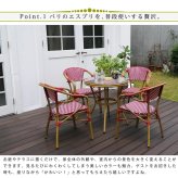 収納家具 ラック ラウンドテーブル5点セット「プレジール」 送料無料 簡単組立 ガーデンテーブル PEラタン テラス 庭 レッド ブ アルミ モダン ラウンド イングリッシュガーデン ファニチャー シンプル 欧州 インテリア 家具 チェア カフェ