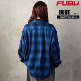 FUBU フブ チェックシャツ メンズ レディース fam-62100 スタッズ オンブレチェック ネルシャツ 長袖 シャツ スナップボタン 刺繍 オーバーサイズ ストリート ヒップホップ ダンス カジュアル M L XL XXL 2026FW Karlas