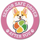 カーサイン 高齢者マーク SENIOR SAFE DRIVER コーギー マグネット 強力 直径13cm 肉球 日本製 車 ステッカー