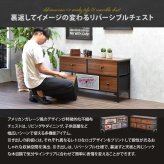 ターンチェスト 2段 5杯 RVLS0285 不織布チェスト 幅102.5cm 奥行30cm 高さ55.5cm 収納 木目柄 リビング収納 北欧 アメカジ ヴィンテージ 小花柄 ボタニカル 木製天板 軽量 大容量 新生活