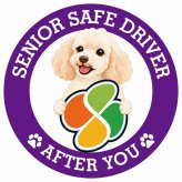 カーサイン 高齢者マーク SENIOR SAFE DRIVER ミディアムプードル ステッカー シール 直径13cm 肉球 日本製 車