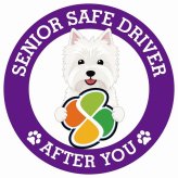 カーサイン 高齢者マーク SENIOR SAFE DRIVER ウエストハイランドホワイトテリア ステッカー シール 直径13cm 肉球 日本製 車