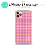 iPhone11ProMax iPhone11pro max スマホケース ハードケース チェック B ピンク +アルファベット メンズ レディース nk-i11pm-434i