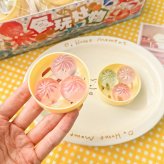 包子 スクイーズ ぷにぷに やわらか 饅頭 フードモチーフ ミニチュア キーホルダー バッグチャーム かわいい 面白い 雑貨 握って楽しむ 玩具 小物 子供 大人 プレゼント ランダム色