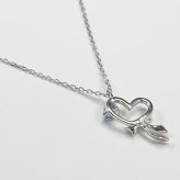 シルバー枠 ブルートパーズリボンモチーフネックレスSILVER925【送料無料】【レディース,激安,特価,通販】