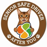 カーサイン 高齢者マーク SENIOR SAFE DRIVER アビシニアン マグネット 強力 直径13cm 肉球 日本製 車 ステッカー