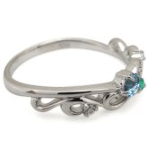 ブルートパーズ 唐草 リング 10金 指輪 メモリアル リング
