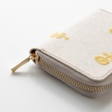 お札が折れない コンパクトウォレット 【 たんぽぽ日和 】 全面 刺繍 たんぽぽ ナチュラル イエロー ミニ財布