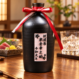 卒業 退職 名入れ 麦焼酎 いいちこ民陶 黒瓶 720ml 紐リボン付き / 誕生日 記念 還暦 古希 喜寿